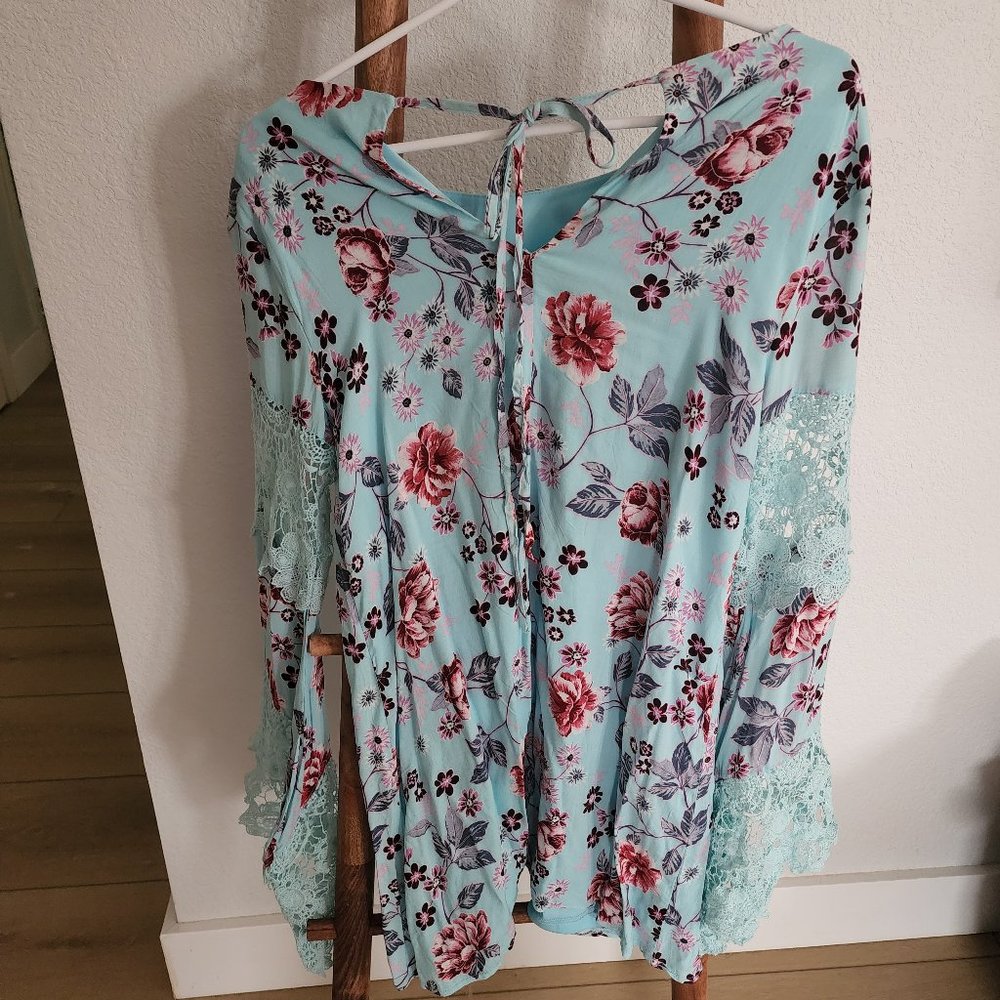 Blue floral dress